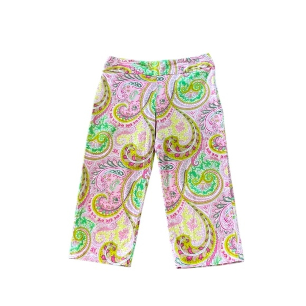 VERSAILLES PETITE CAPRIS  10P  PINK & GREEN  SIDE ZIPPER  EXCELLENT CONDITION!